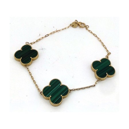 Pulsera pulsera 3 treboles de oro 18k 20 cm